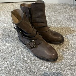 Women’s Treasure & Bond Leather Ankle Boots - Classic Buckle Design
